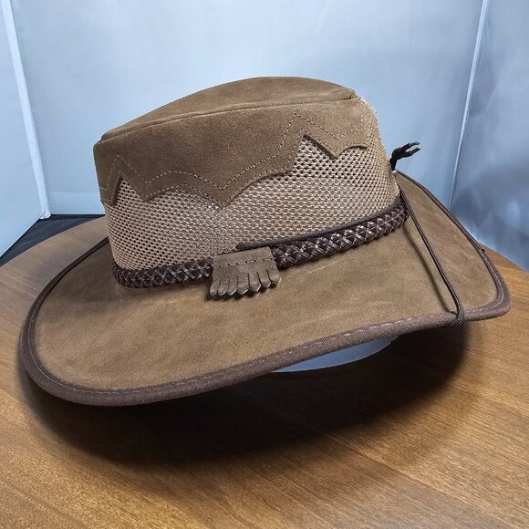 Sirocco Wide Brim Suede Sun Hat | American Hat Makers | Mocha | NWT | XX-LARGE - Picture 3 of 10